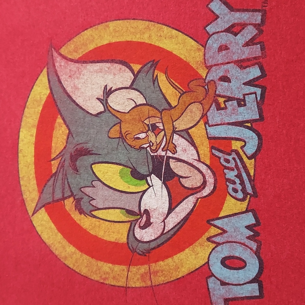 Adult Vintage Style Tom & Jerry Graphic Short Sleeve T-Shirt & Crew Neck Sz XL - Picture 4 of 11